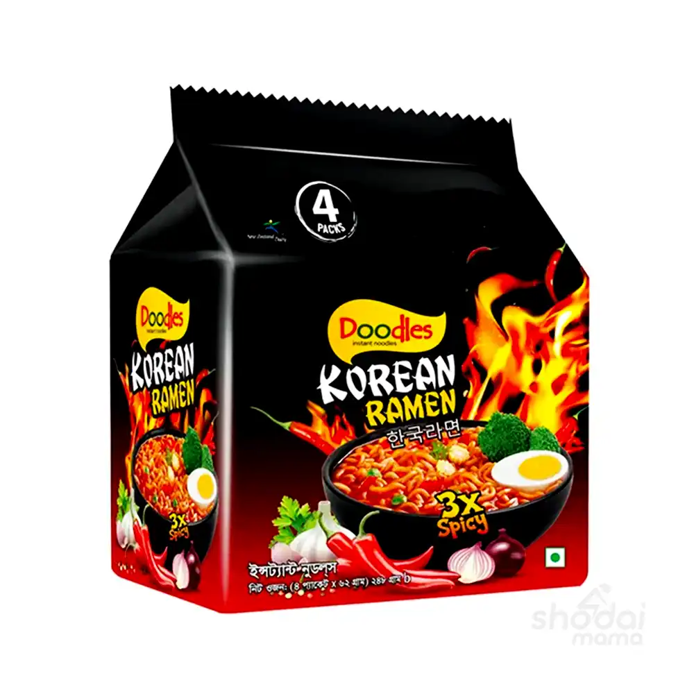 Doodles Korean Ramen Instant Noodles 4 Pack - 248gm